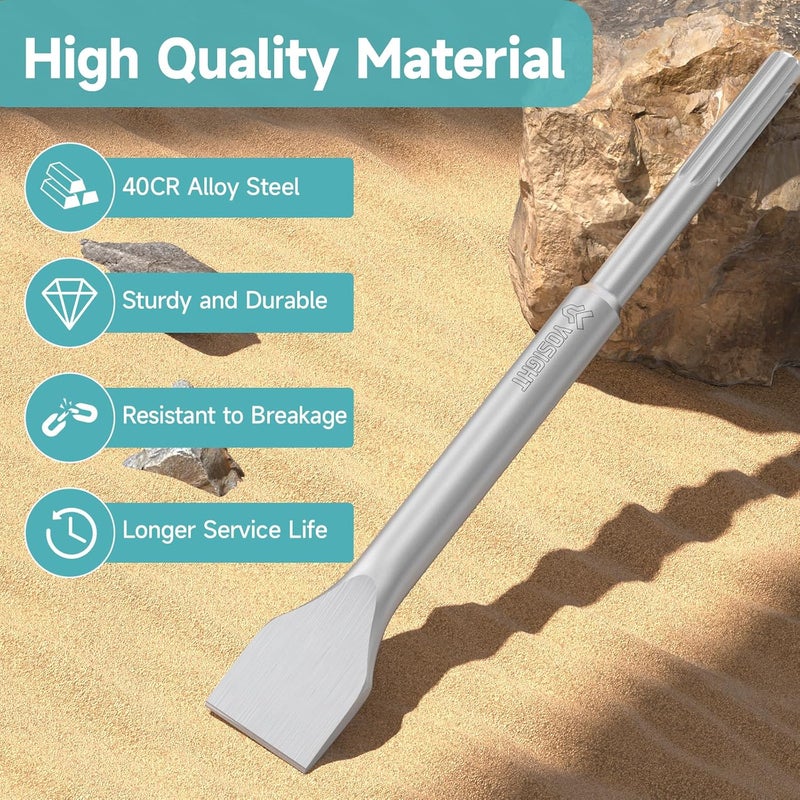YOSIGHT Flat Chisel with SDS Max Shank, 14 Inch Long 2 Inch Wide, Ideal for Removing Concrete Bricks Stones Masonry - Image 2